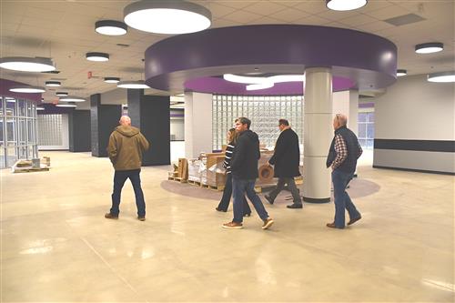board members walking through open space